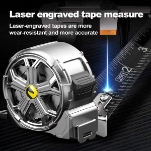 25ft Retractable Steel Tape Measure, Rustproof