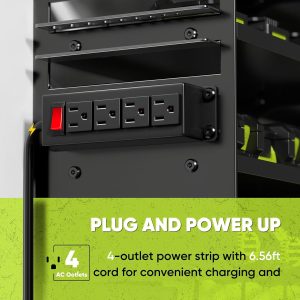 Heavy Duty Metal Tool Rack with Charging Station